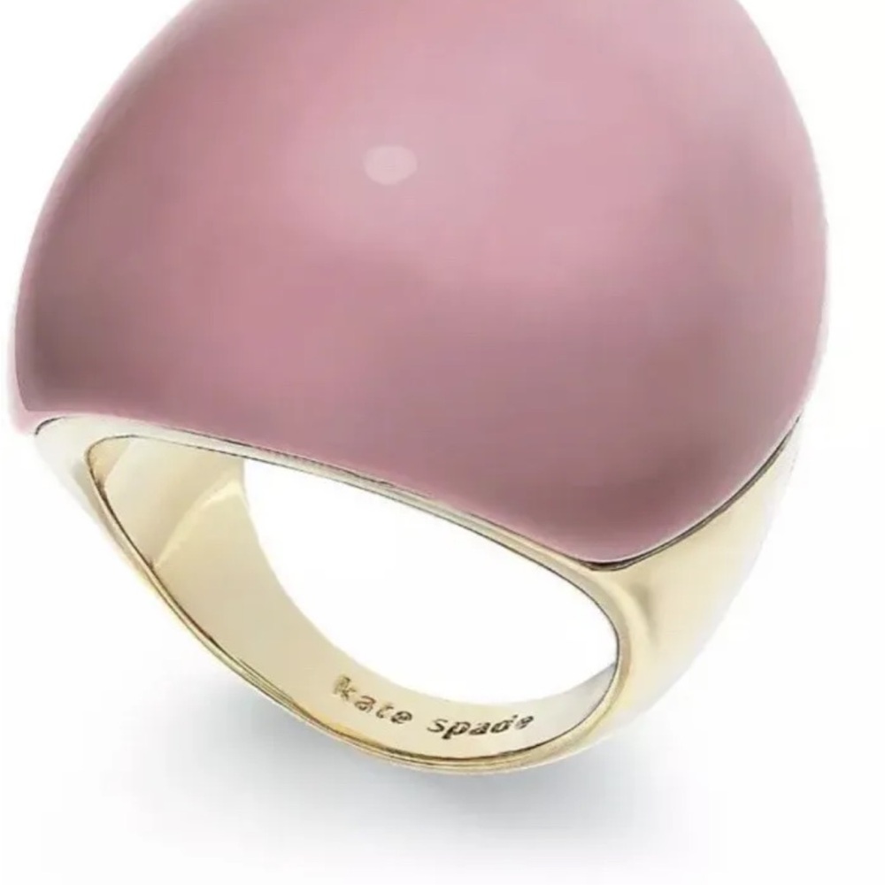 Kate Spade Pink and Gold Ring with pink dust bag size 7